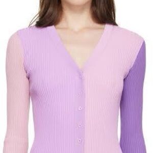STAUD Shoko Sweater Dress | Lavender Purple Colorblock | XL